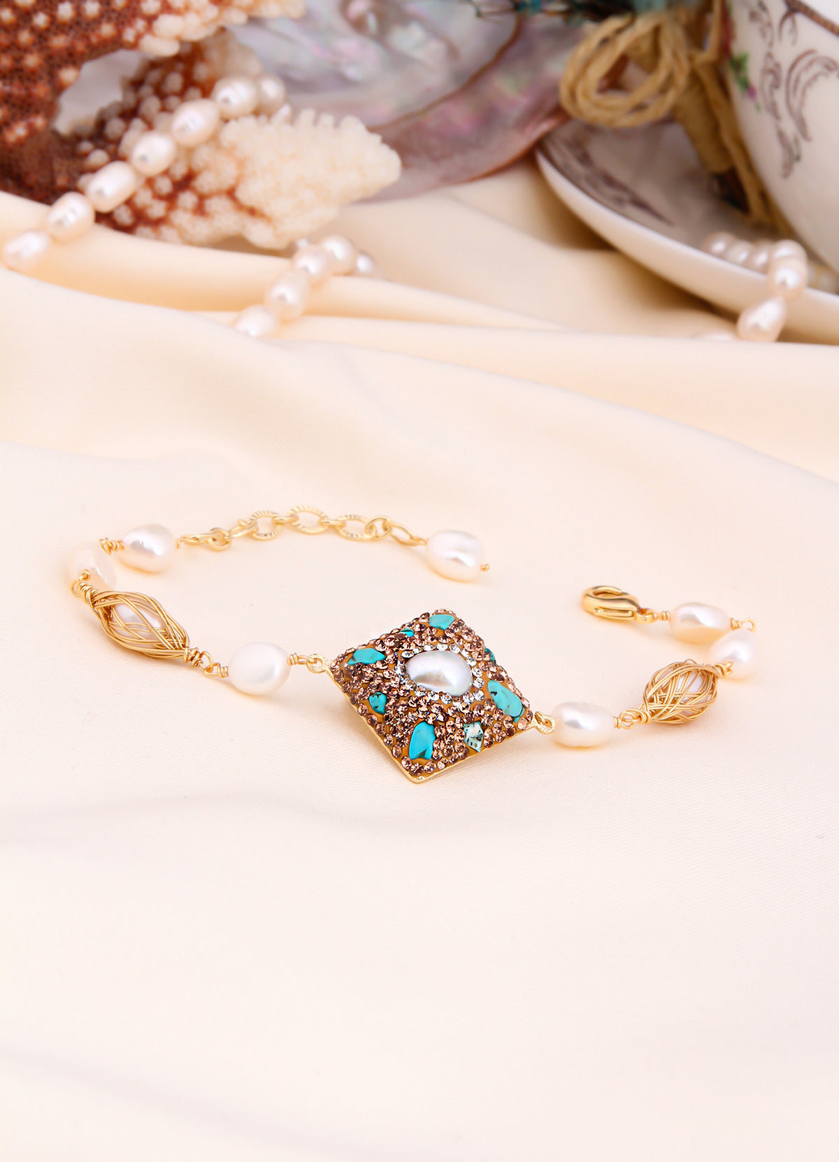 Turquoise & Pearl Bracelet