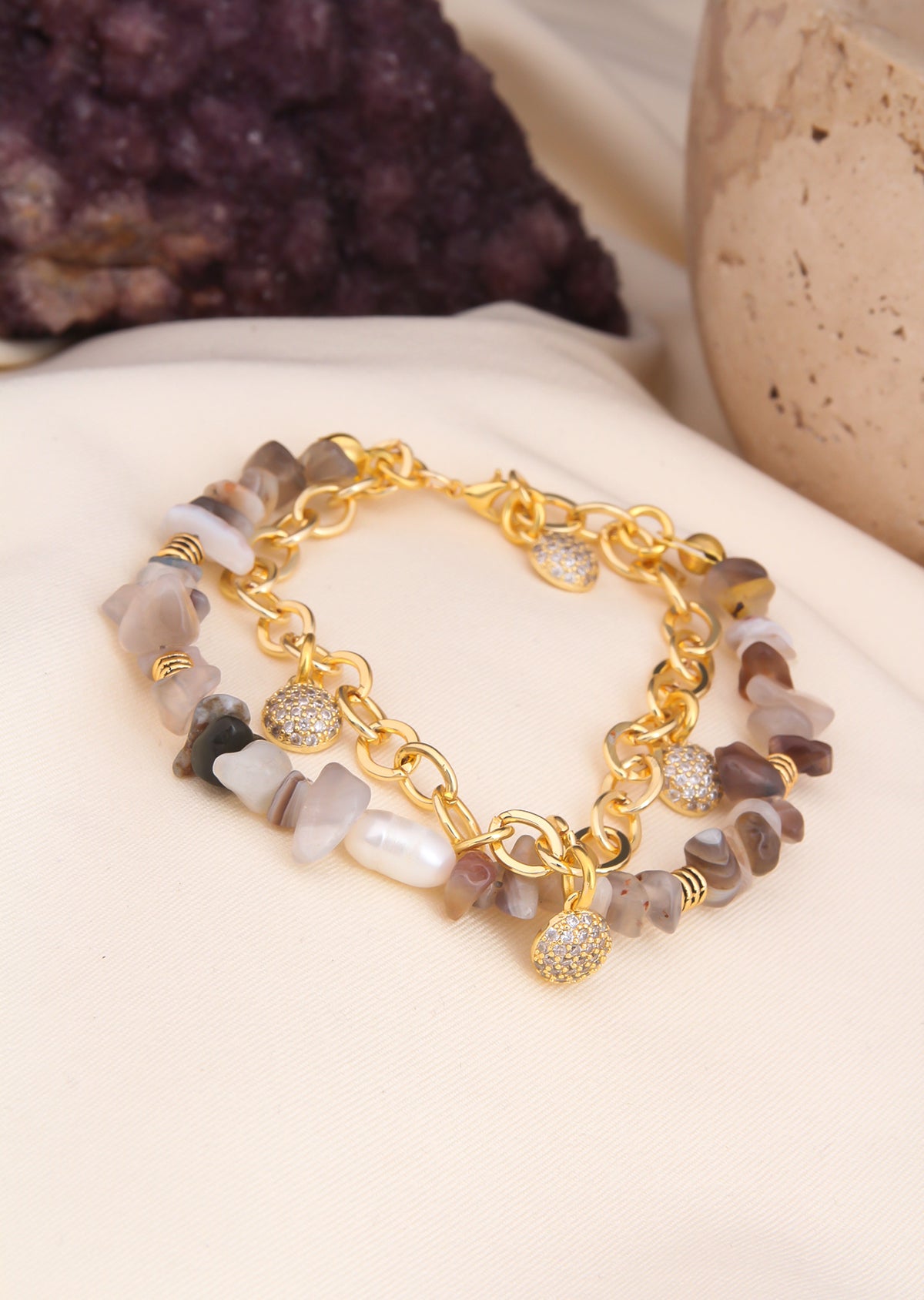 Casper & Pearl & Zircon Bracelet