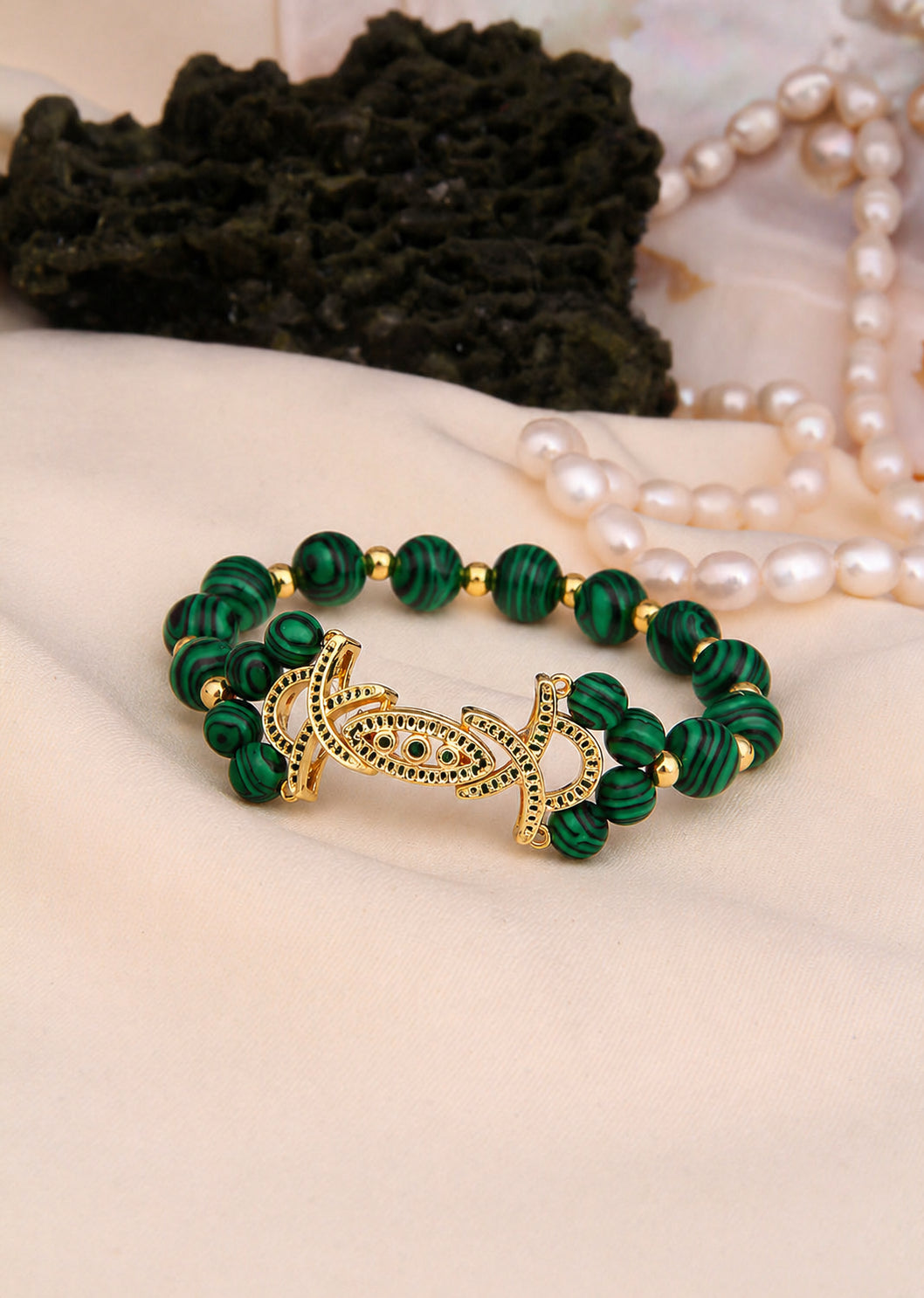 Malahite & Zircon Bracelet