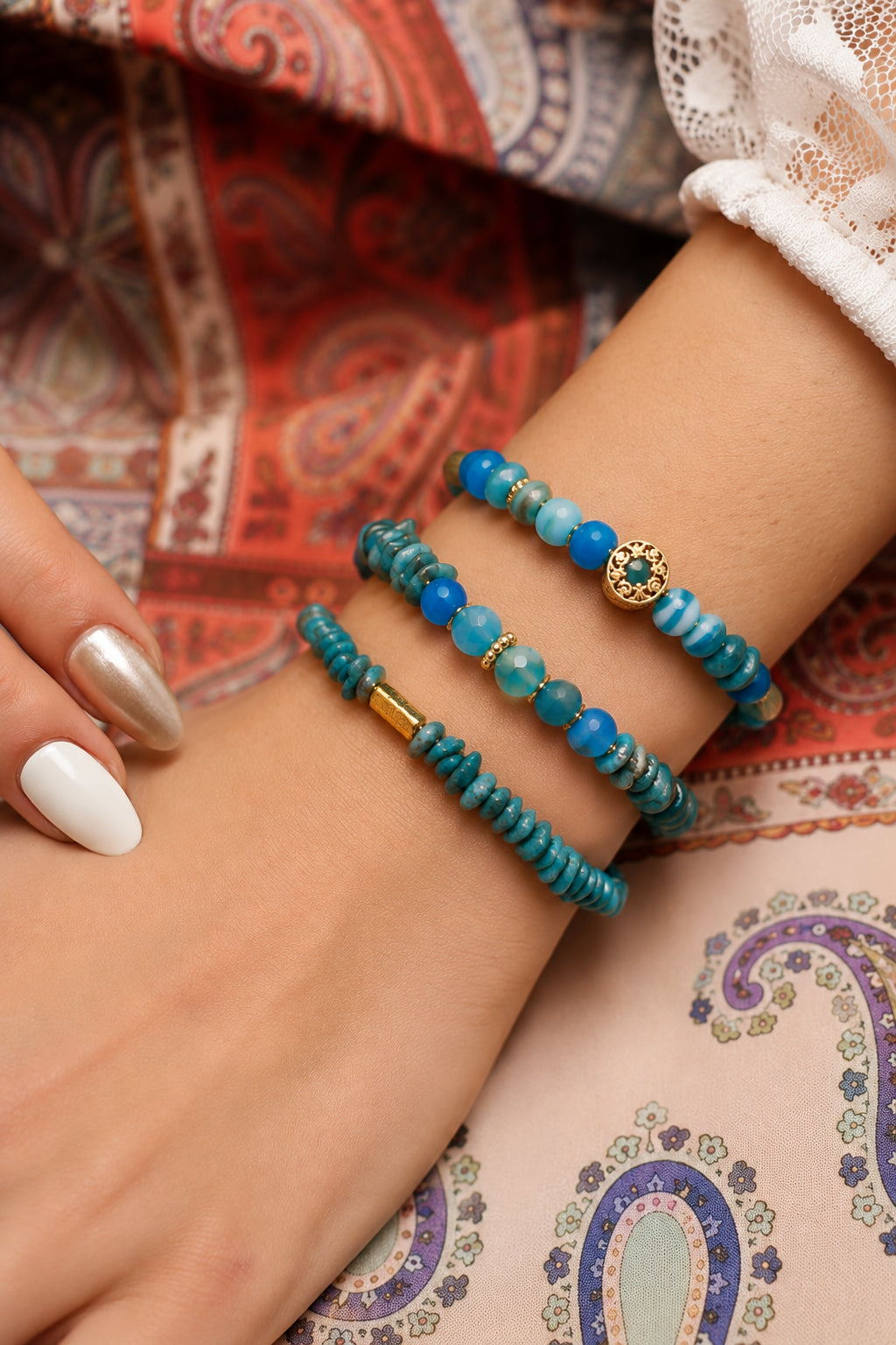 Blue Opal & Turquoise Bracelet