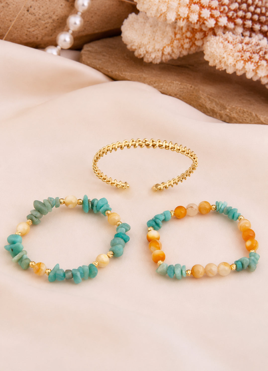 Amazonite & Nacre Bracelet