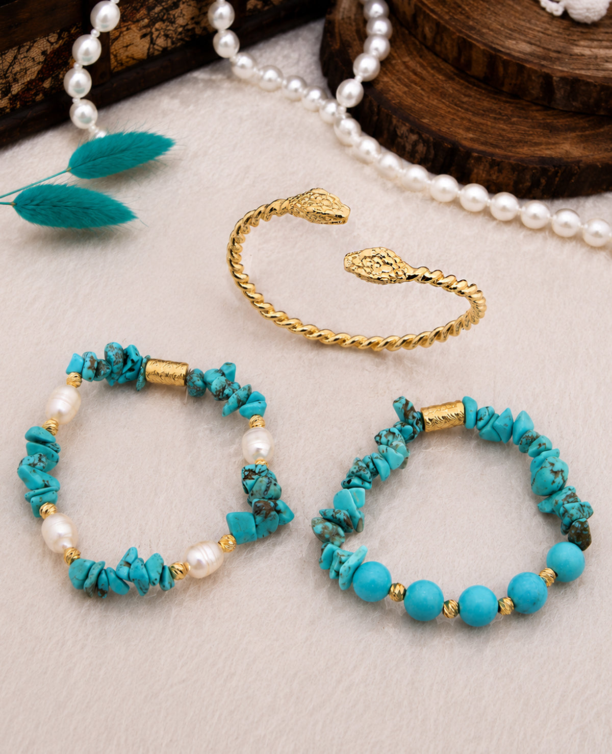 Turquoise & Pearl Bracelet