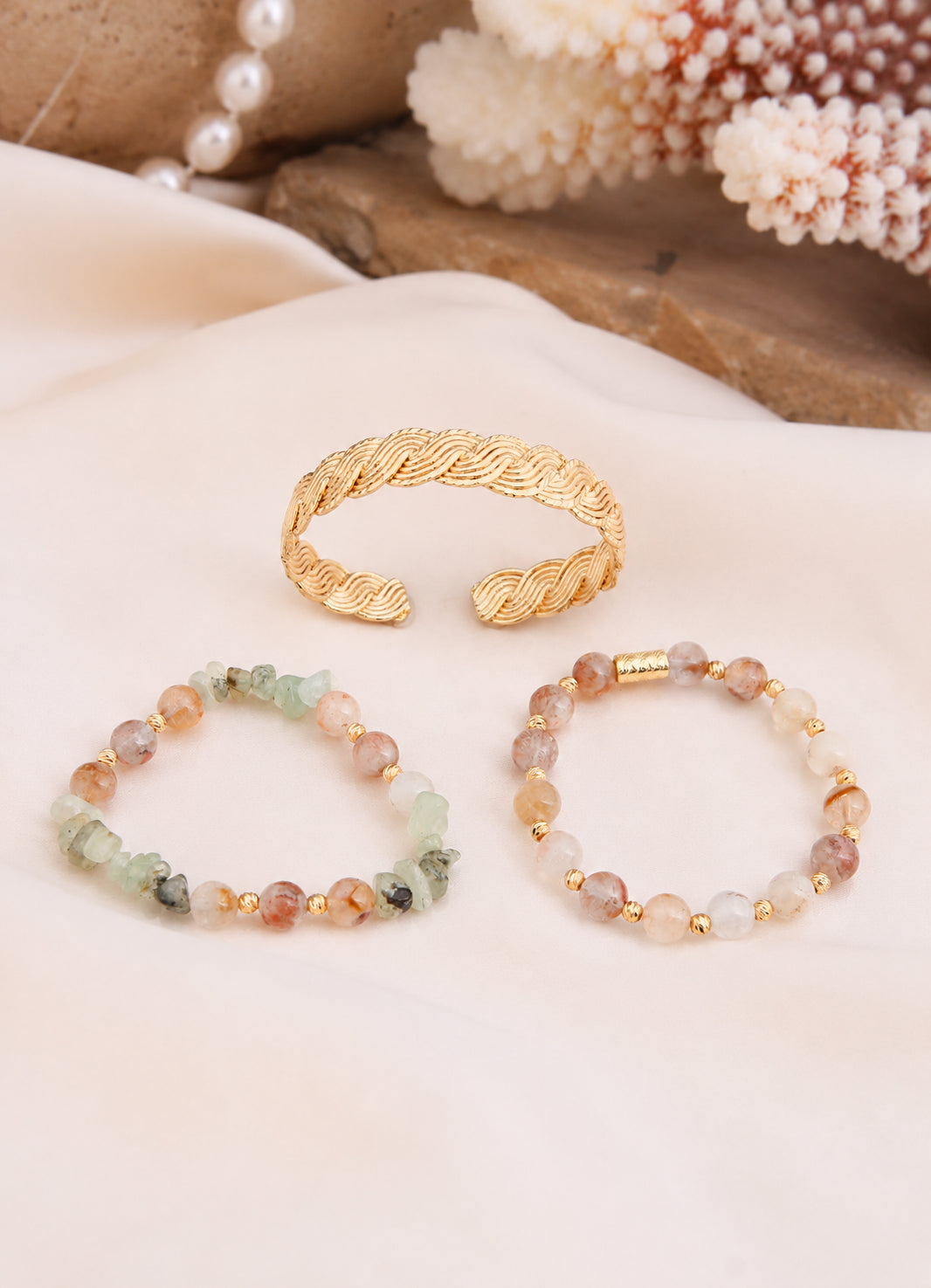 Citrine & Prihnite Bracelet
