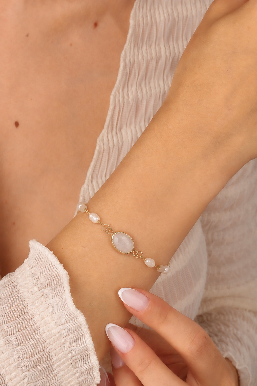 MoonStone & Pearl Bracelet