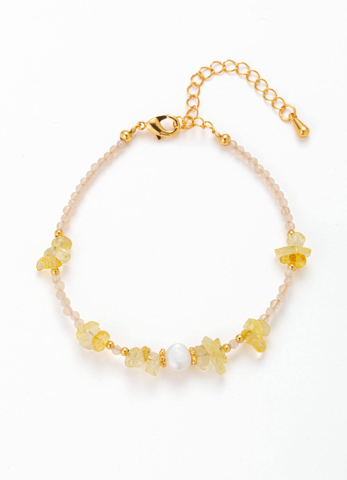 Citrine & Pink Quartz Bracelet