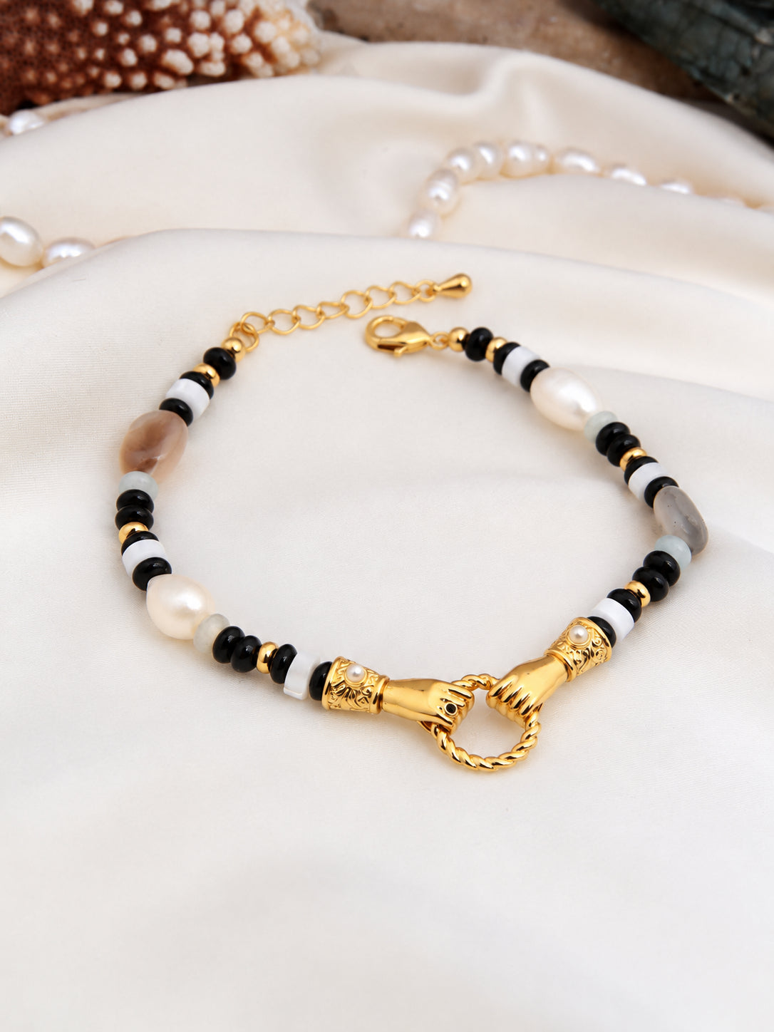 MoonStone & Onix & Pearl Bracelet