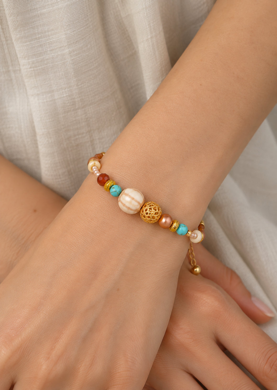 Turquoise & Citrine & Tiger Eyes Bracelet