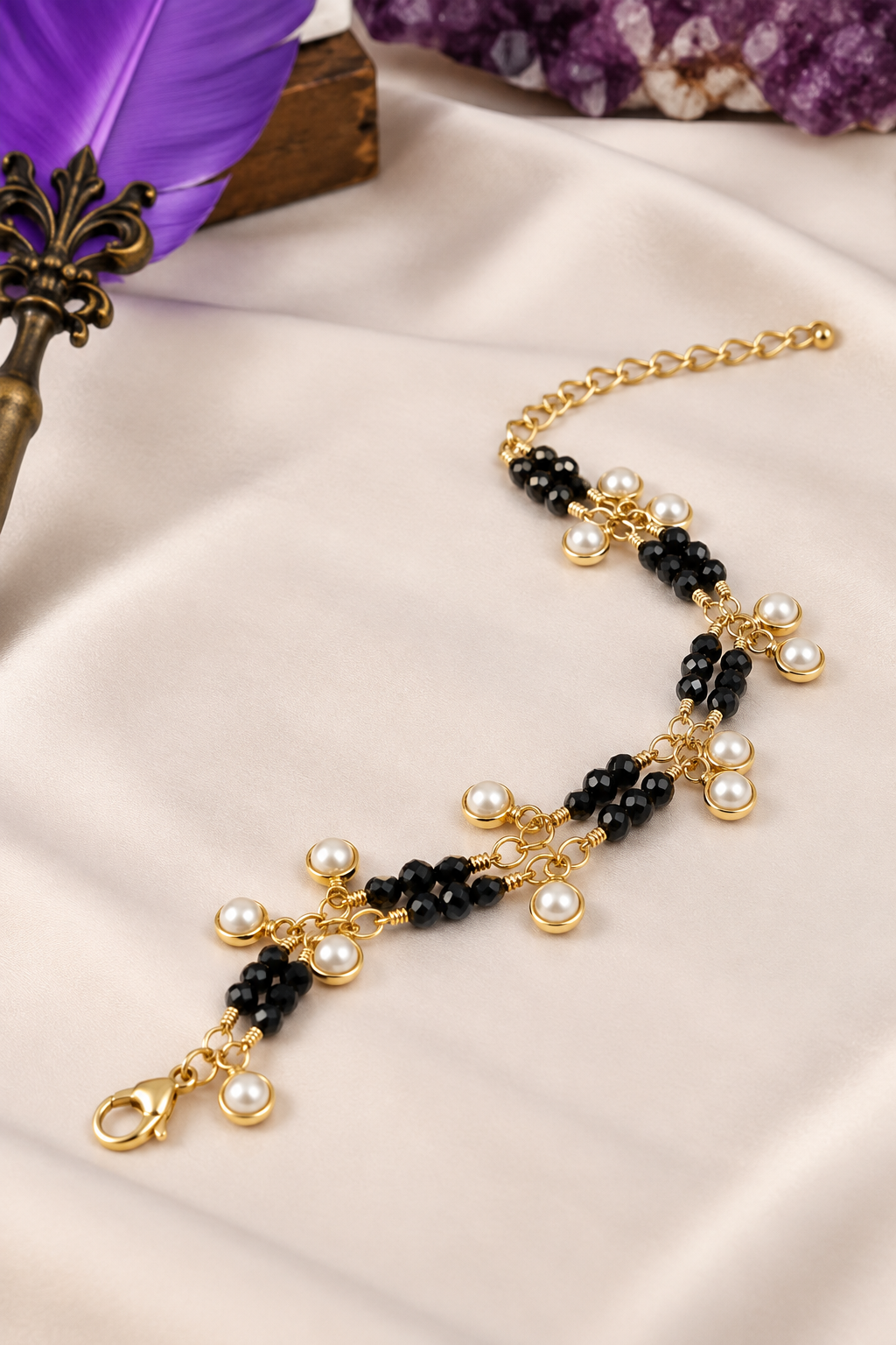 Onix & Pearl Bracelet