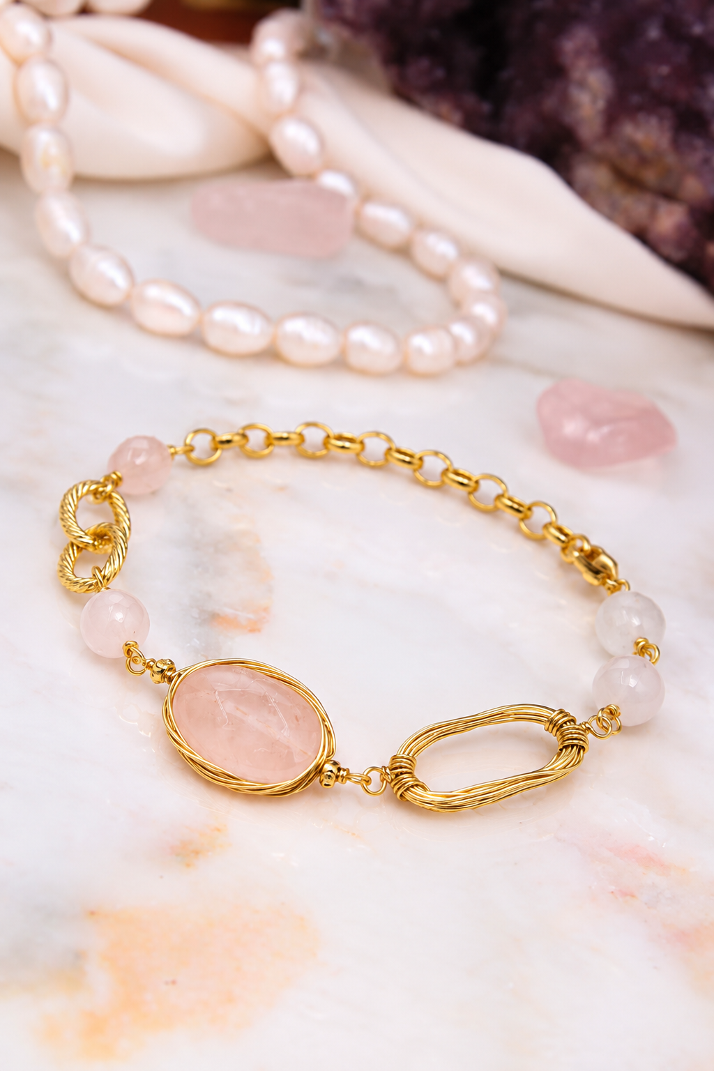 Pink Quartz Bracelet