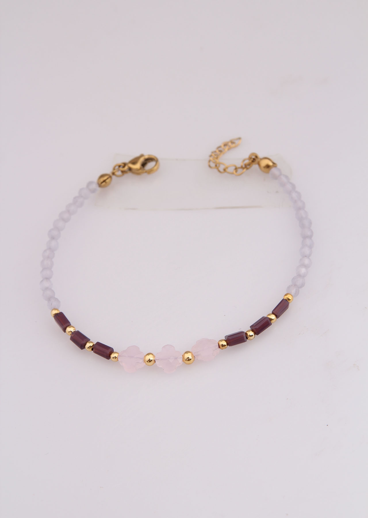 Pink Quartz & Agate Bracelet