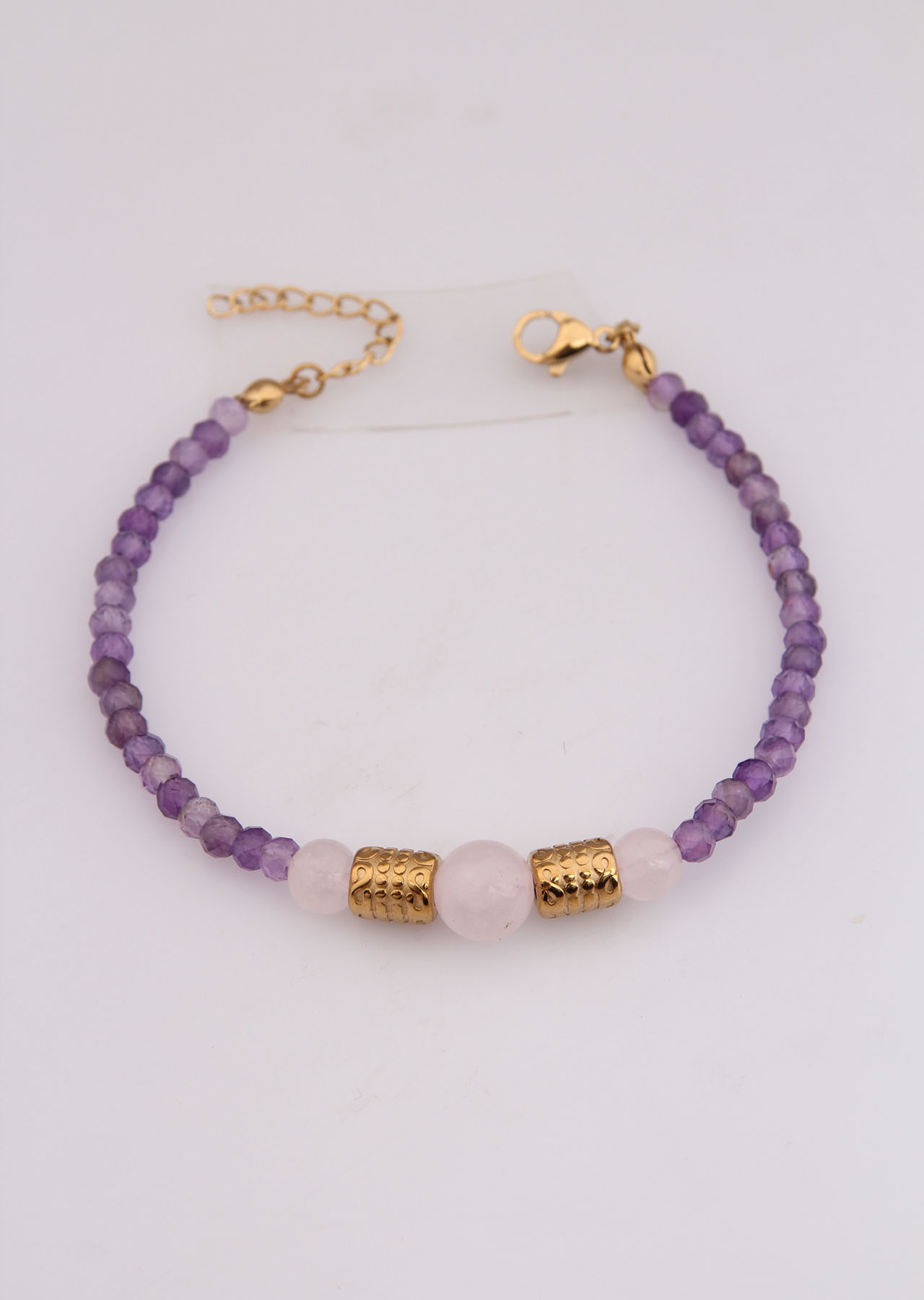 Pink Quartz & Amethyst Bracelet
