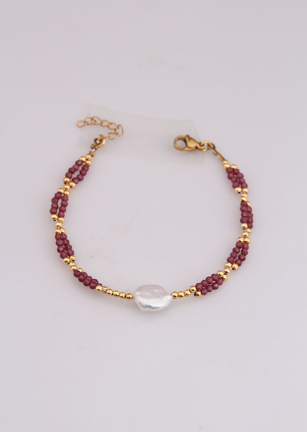 Garnet & Pearl Bracelet