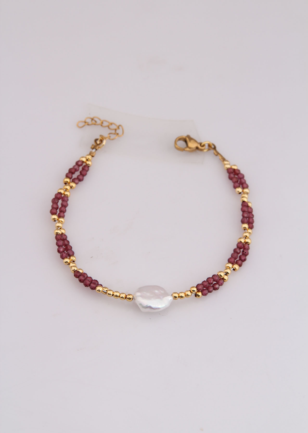 Garnet & Pearl Bracelet
