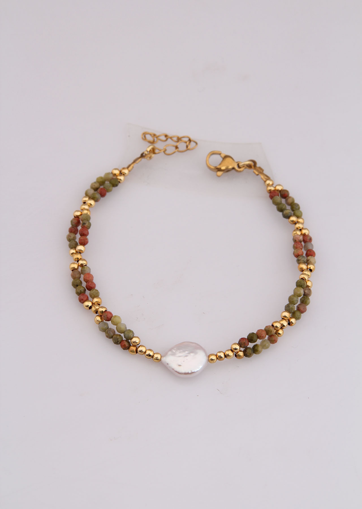 Indian Agate & Pearl Bracelet