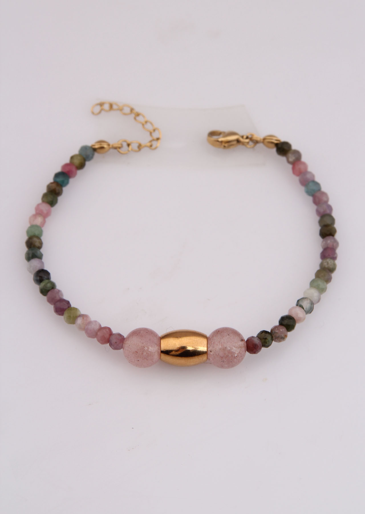 Indian Agate & Strawberry Quartz Bracelet