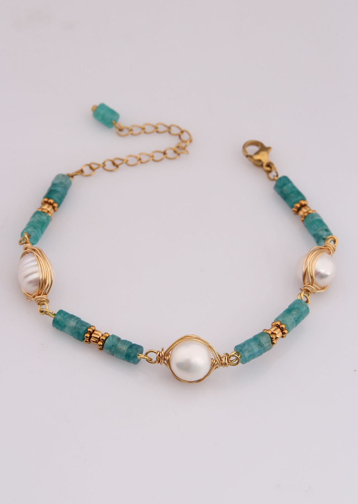 Amazonite & Pearl Bracelet