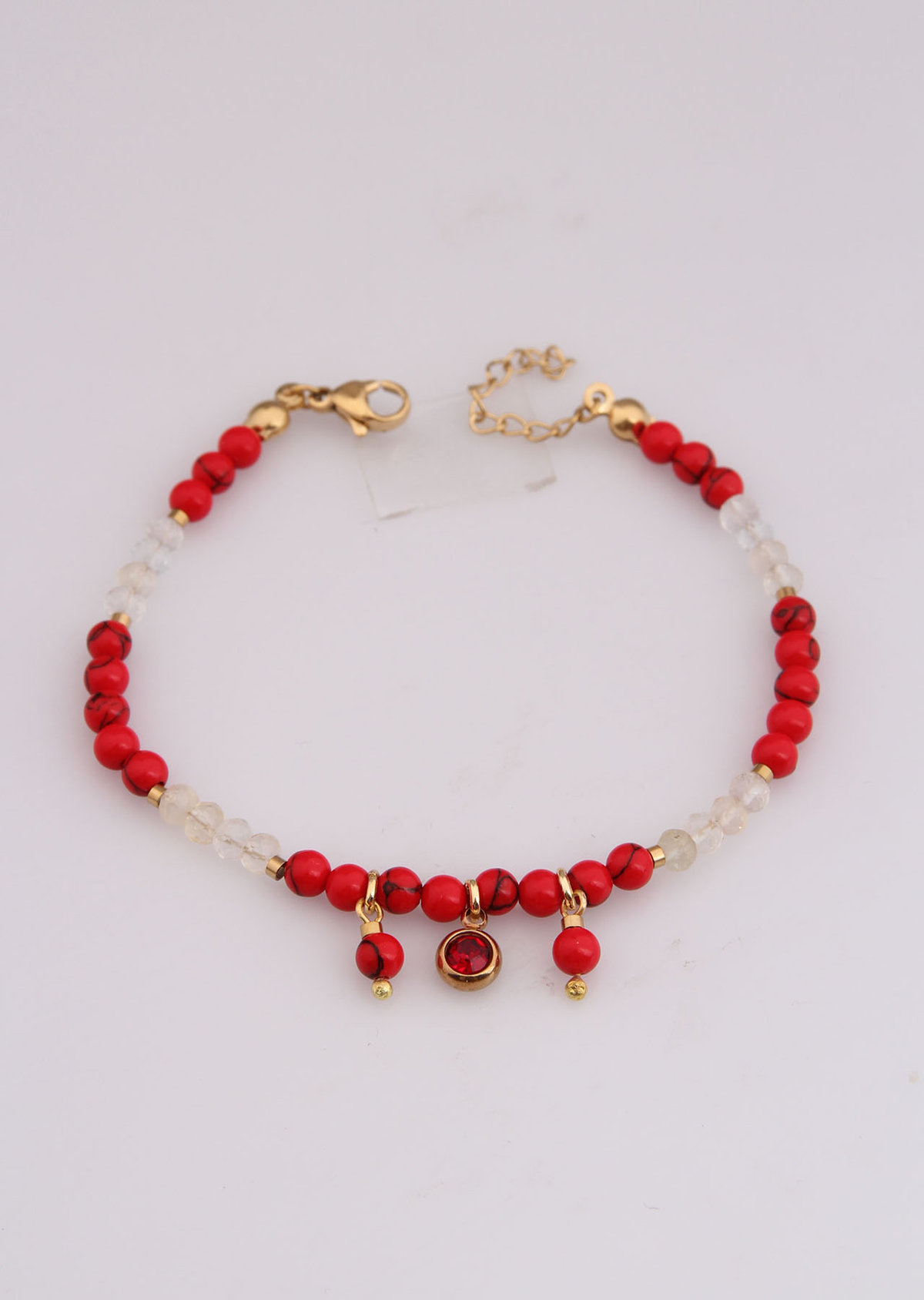 Coral & Quartz Bracelet