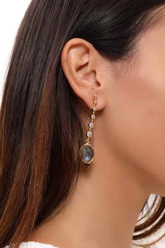 Labradorite & Zircon Boucles d'oreilles