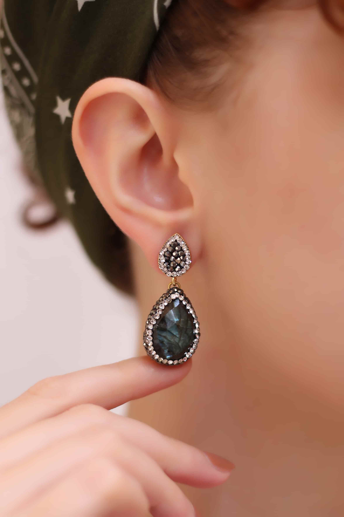 Labradorite & Hematite Boucles d'oreilles