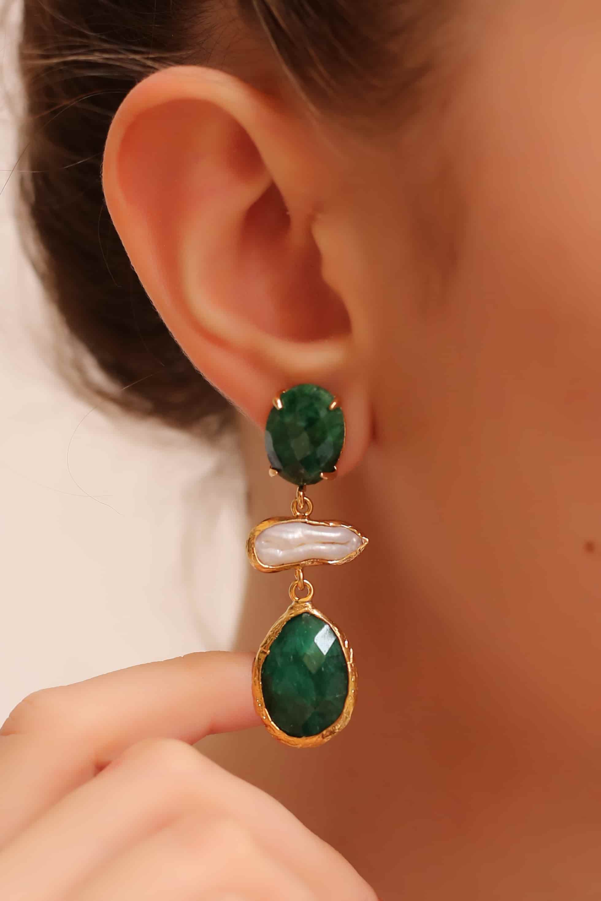 Agate & Pearl Boucles d'oreilles