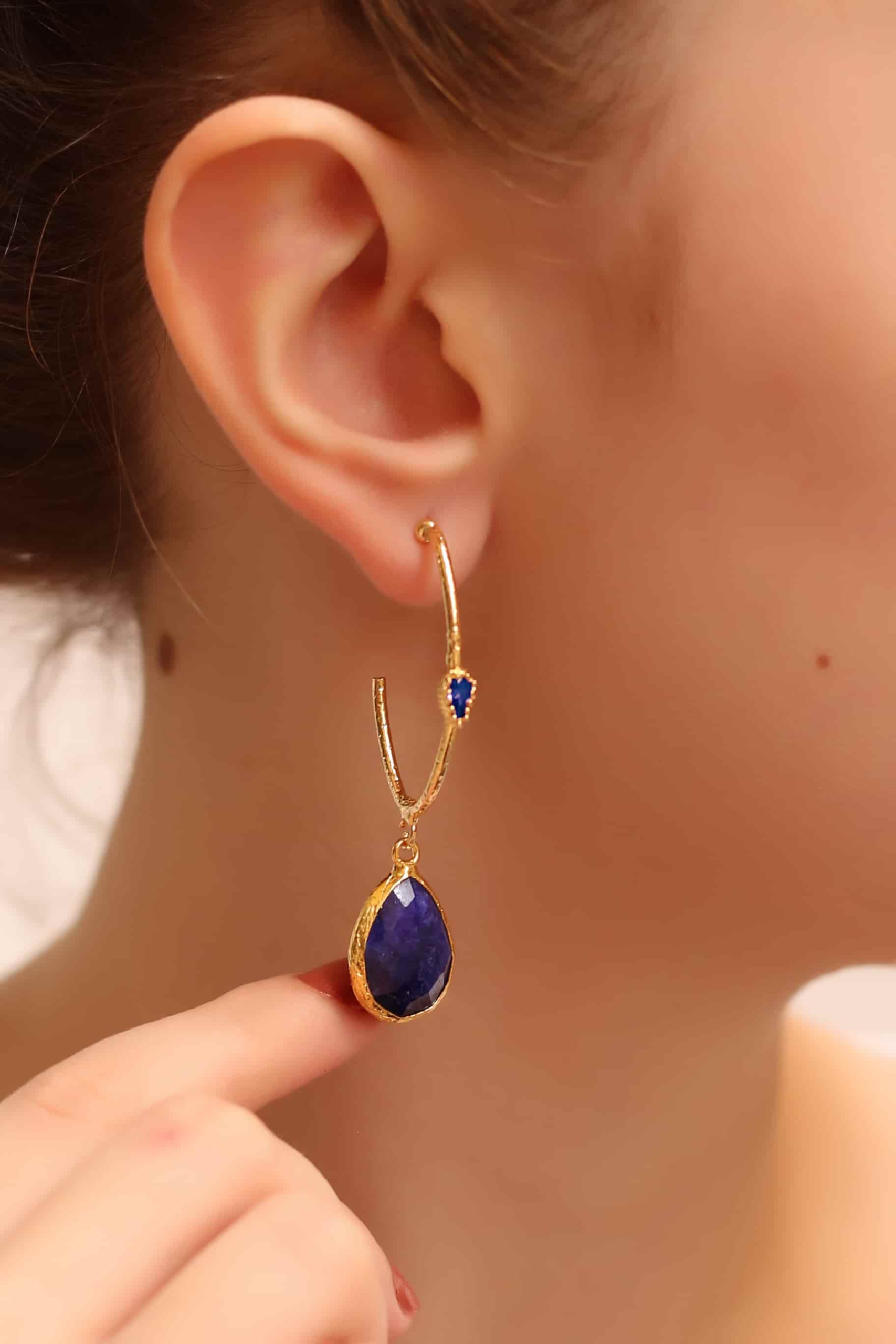 Saphire Boucles d'oreilles