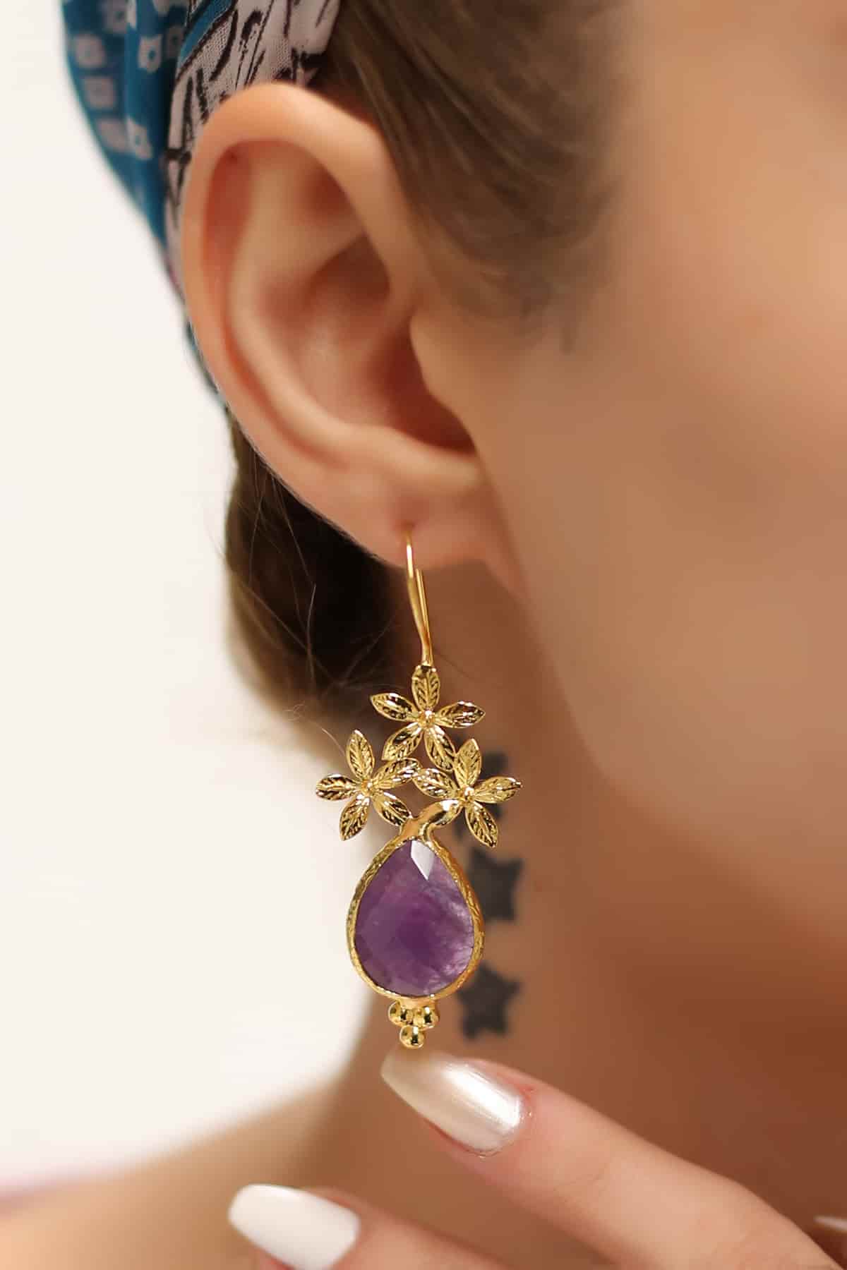 Amethyst Boucles d'oreilles