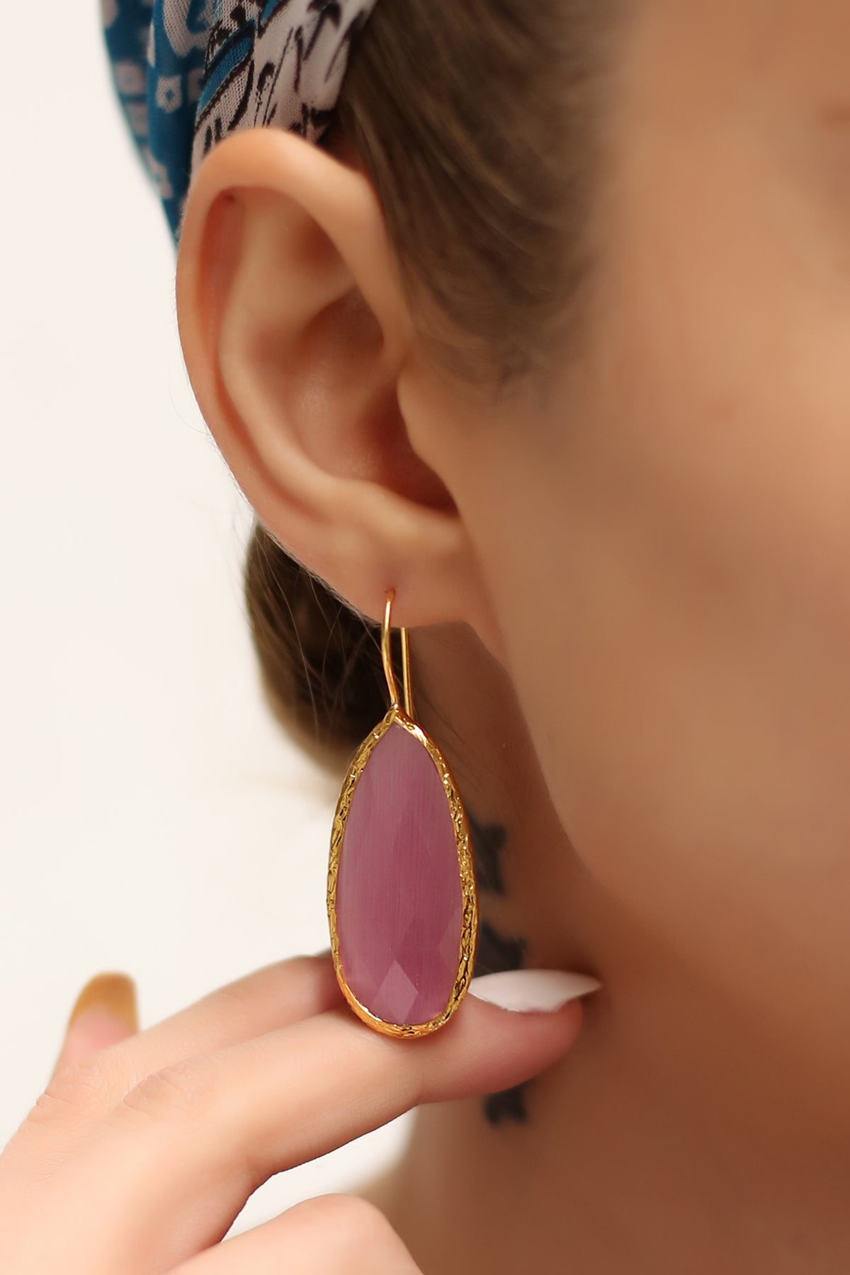 Pink Quartz Boucles d'oreilles