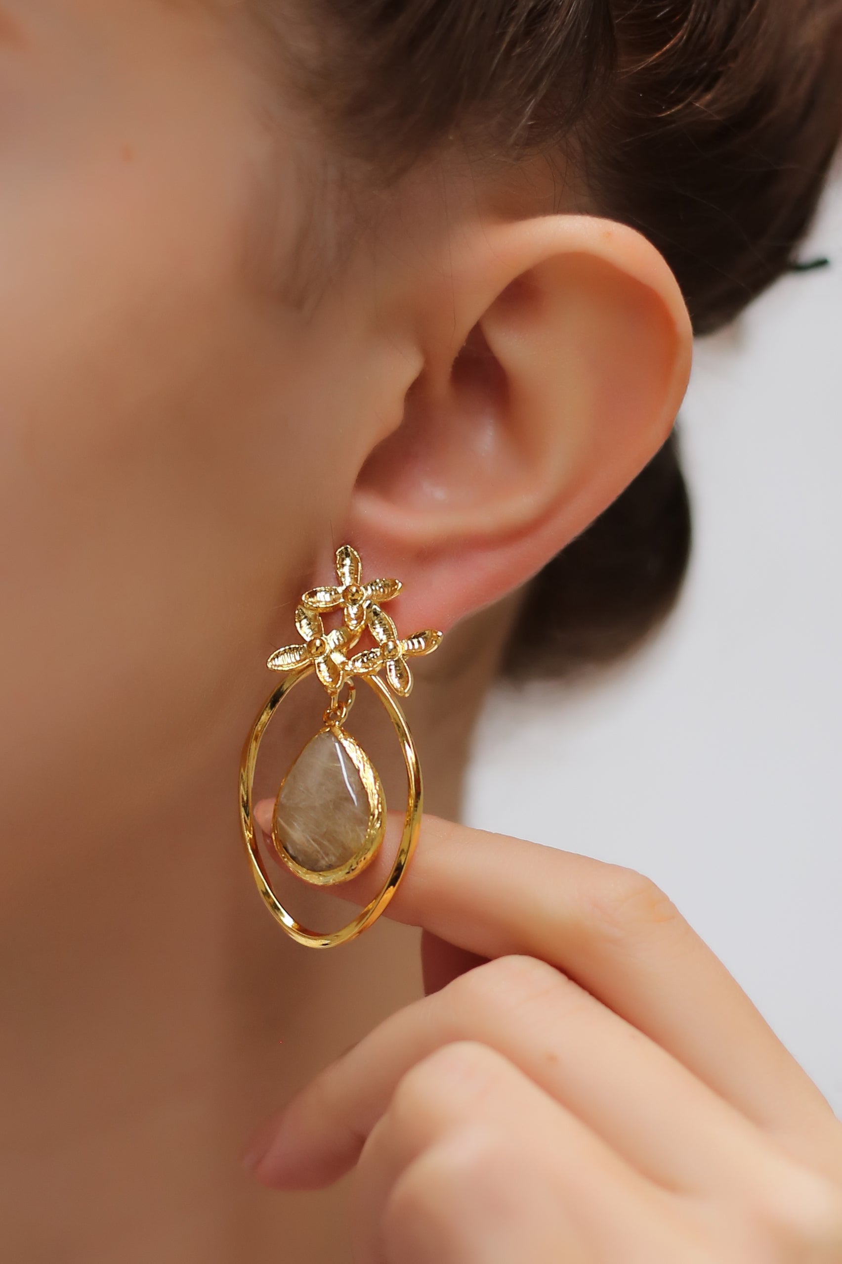 Yellow Rutil Boucles d'oreilles