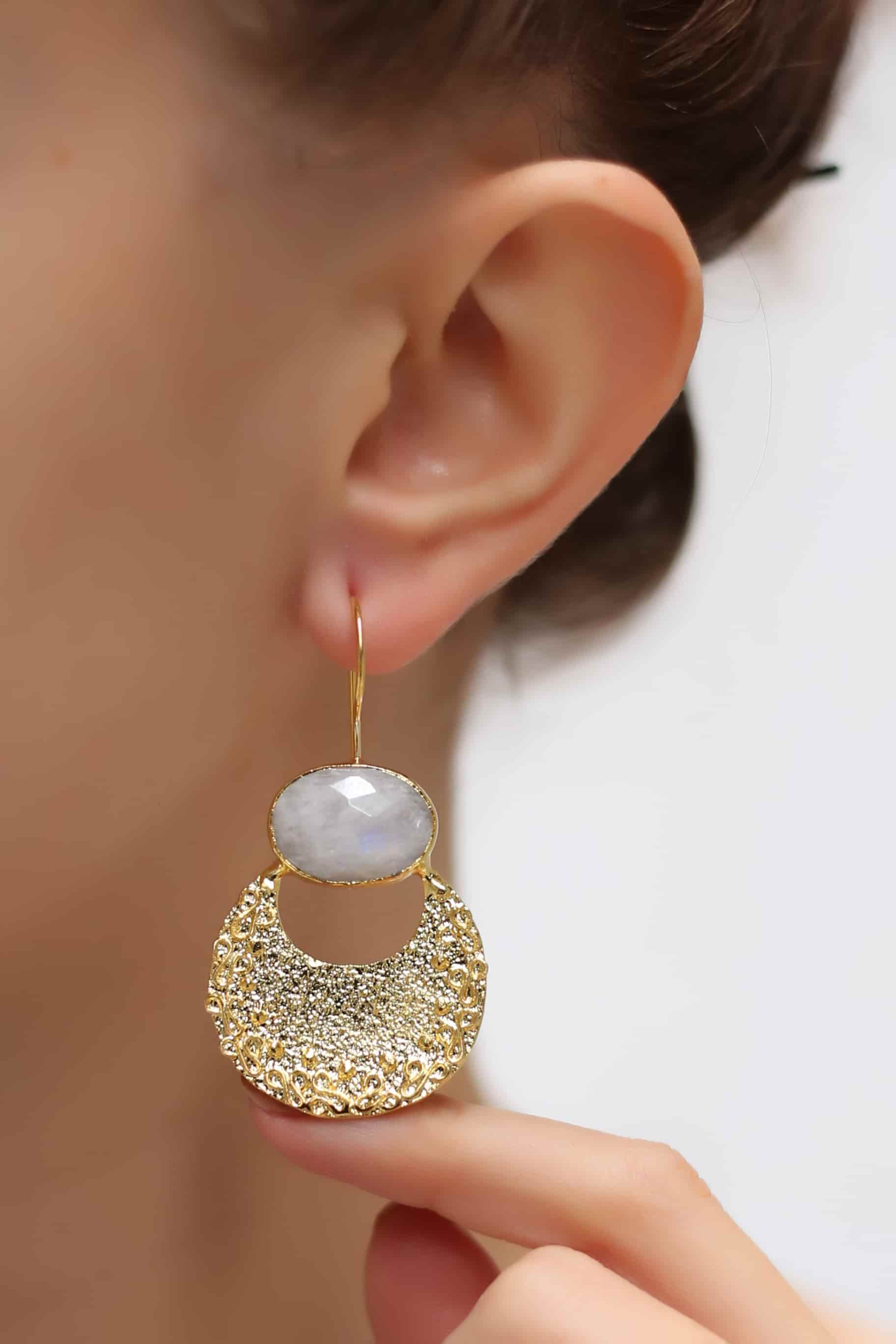 Moon Stone Boucles d'oreilles