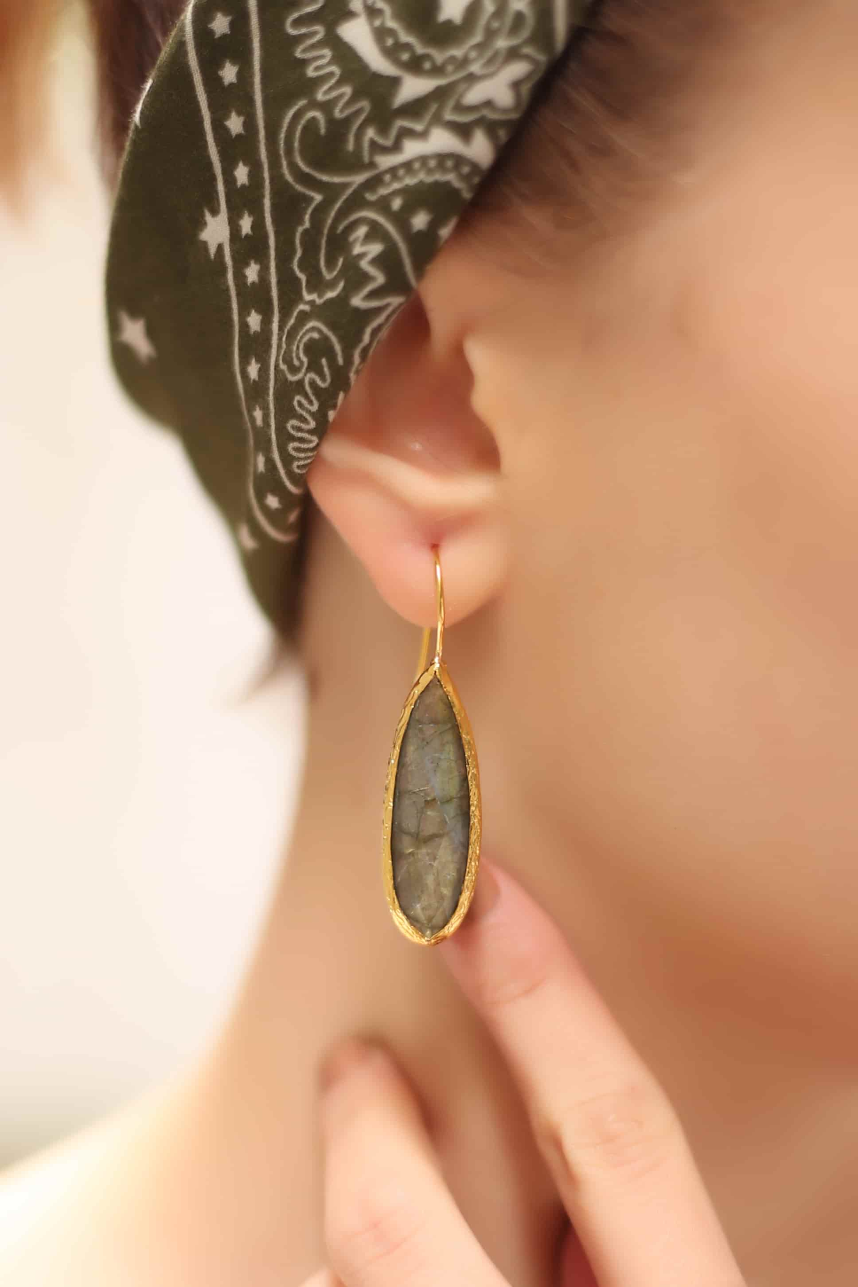 Moonstone & Labradorite Boucles d'oreilles