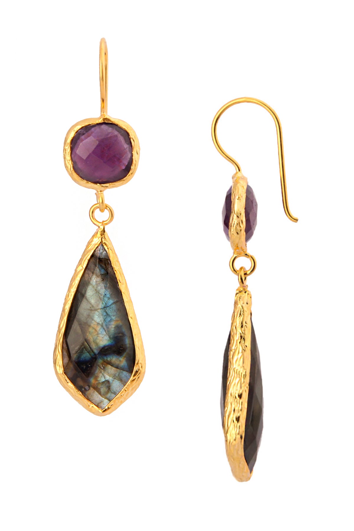 Amethyst & Labradorite Boucles d'oreilles