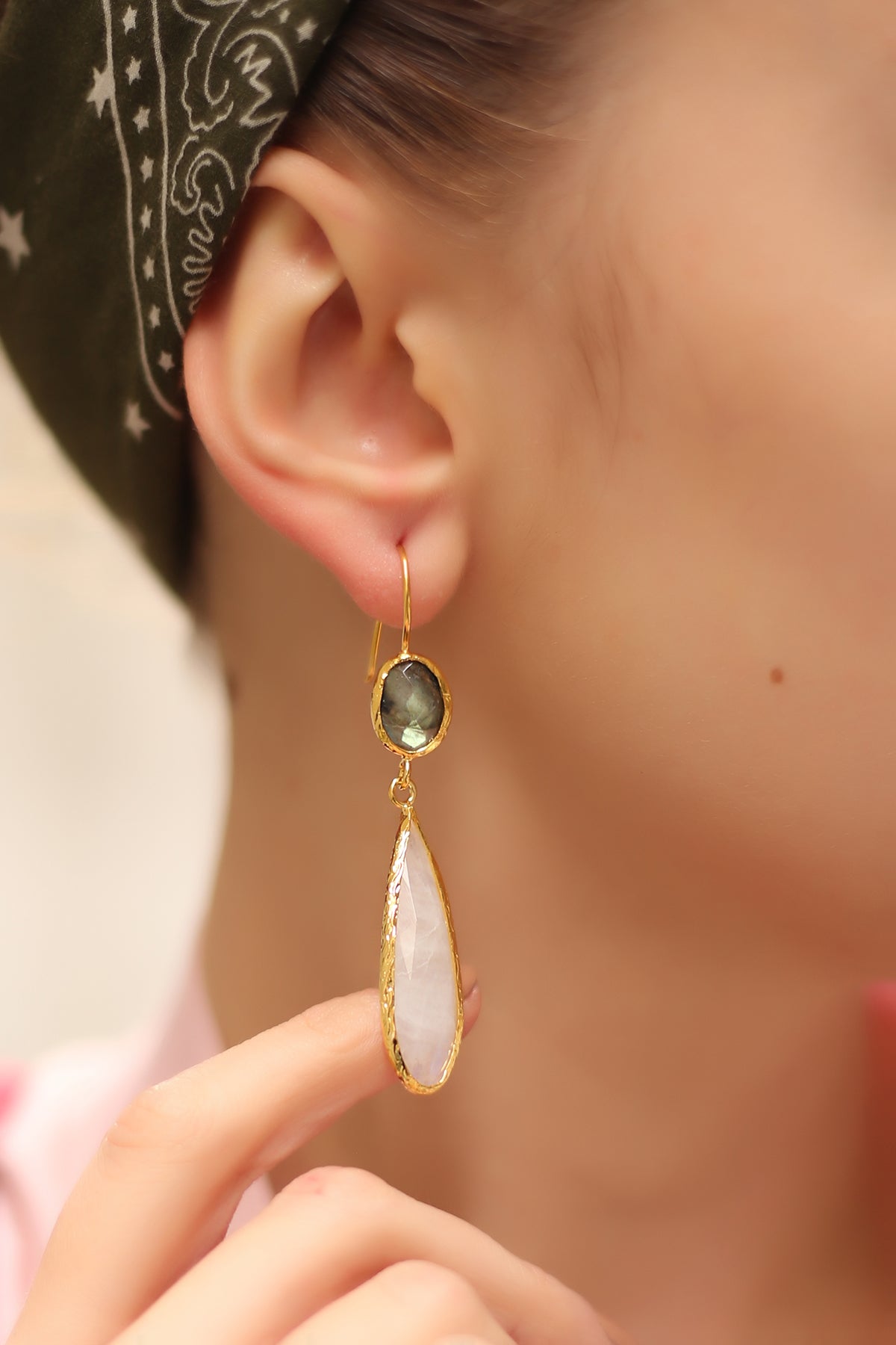 Amethyst & Labradorite Boucles d'oreilles