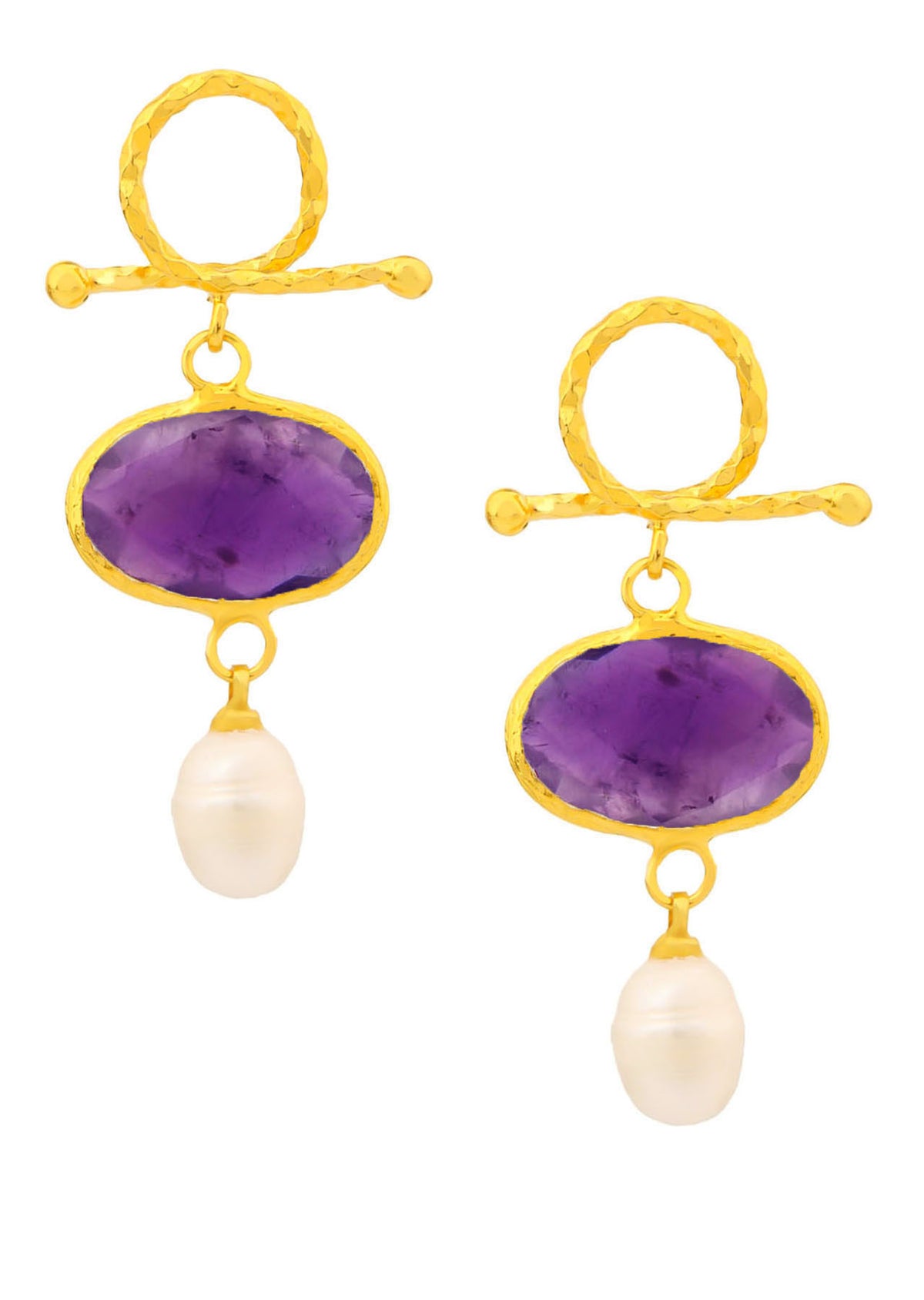 Amethyst & Pearl Boucles d'oreilles