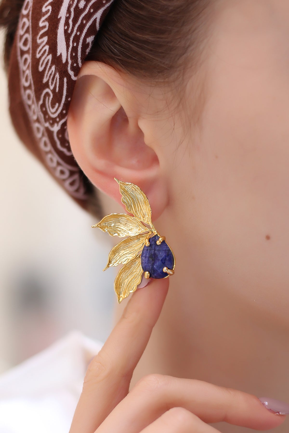 Saphire Boucles d'oreilles