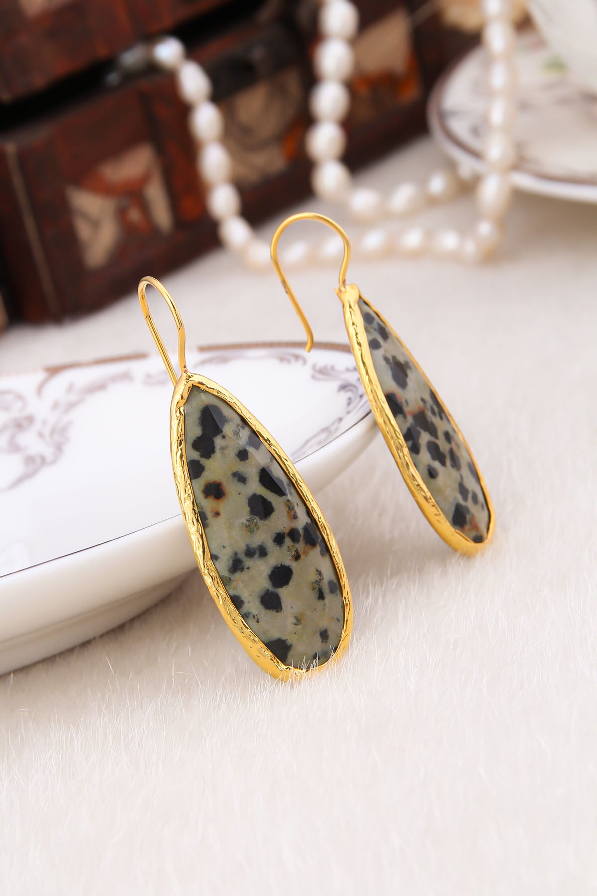 Dalmatian stone Boucles d'oreilles
