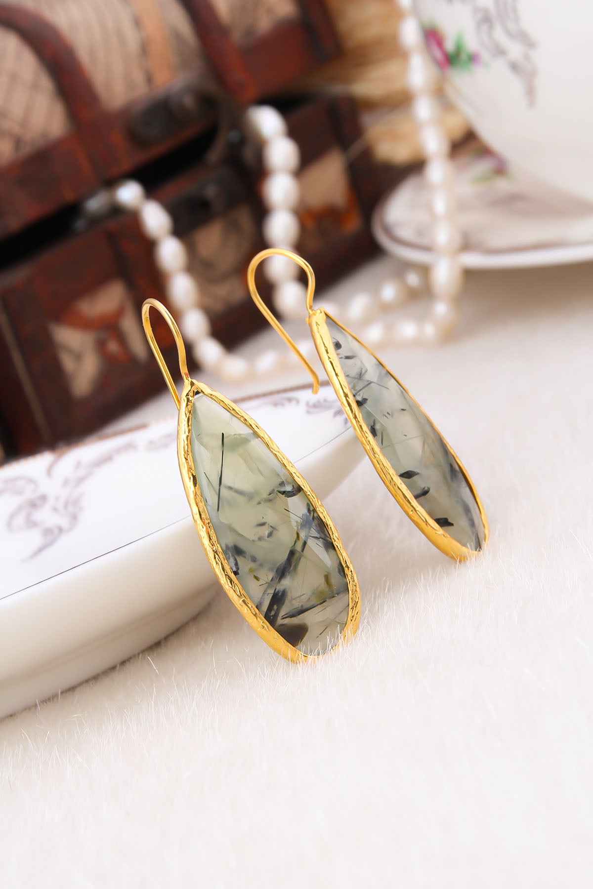 Prehnite Boucles d'oreilles