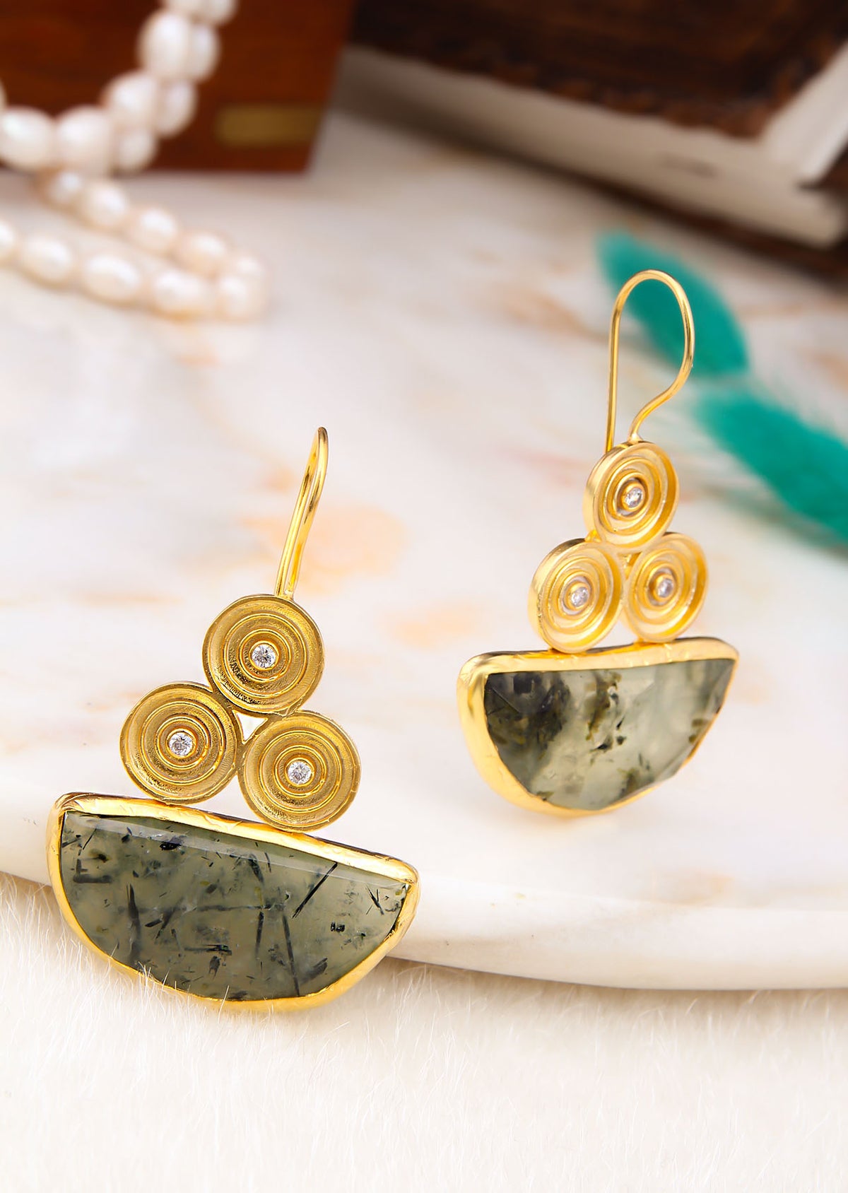 Prehnite Boucles d'oreilles