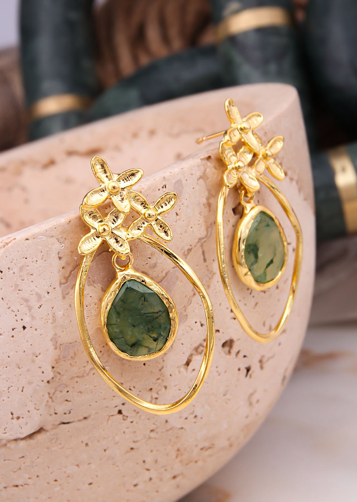Prehnite Boucles d'oreilles