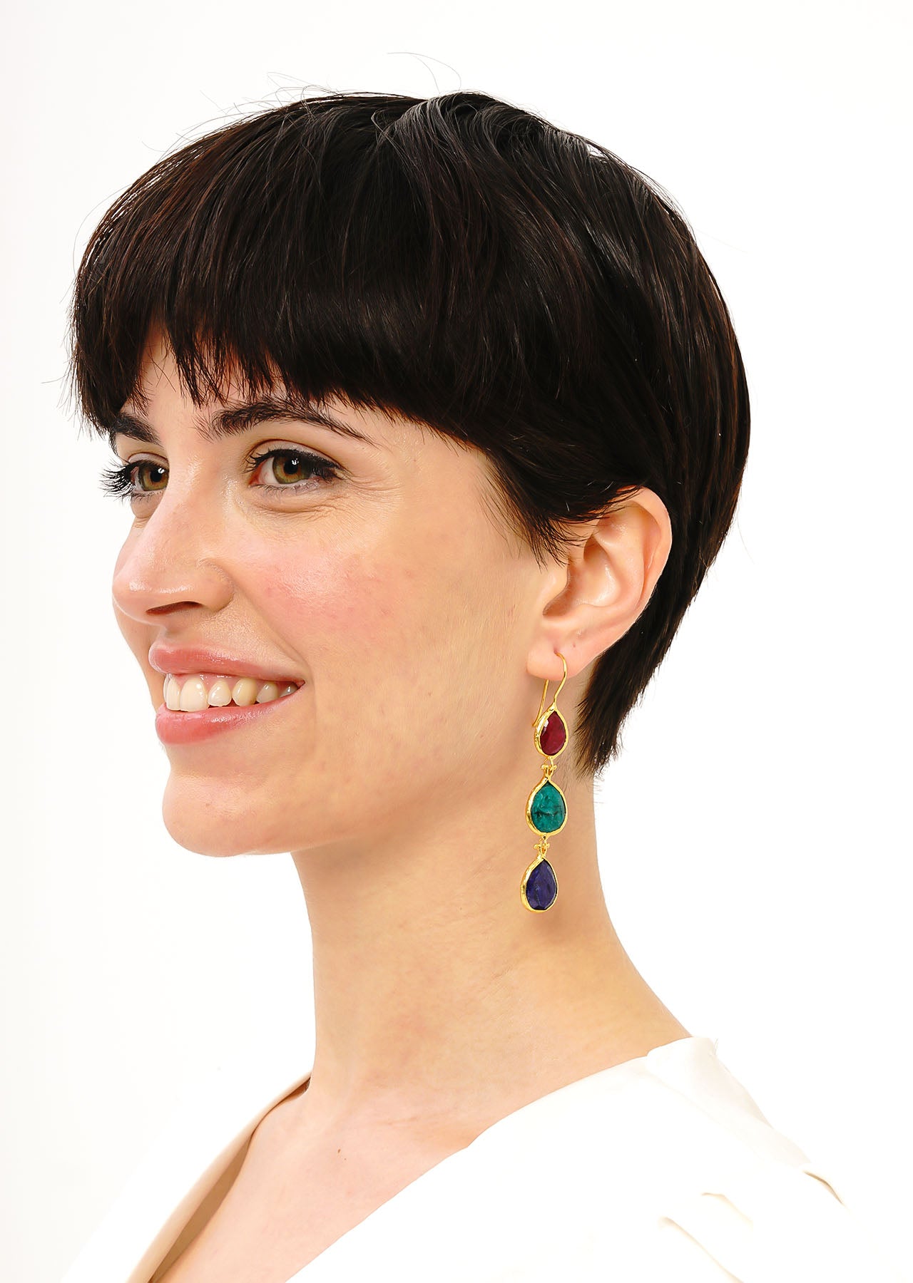 Agate & Saphire Boucles d'oreilles