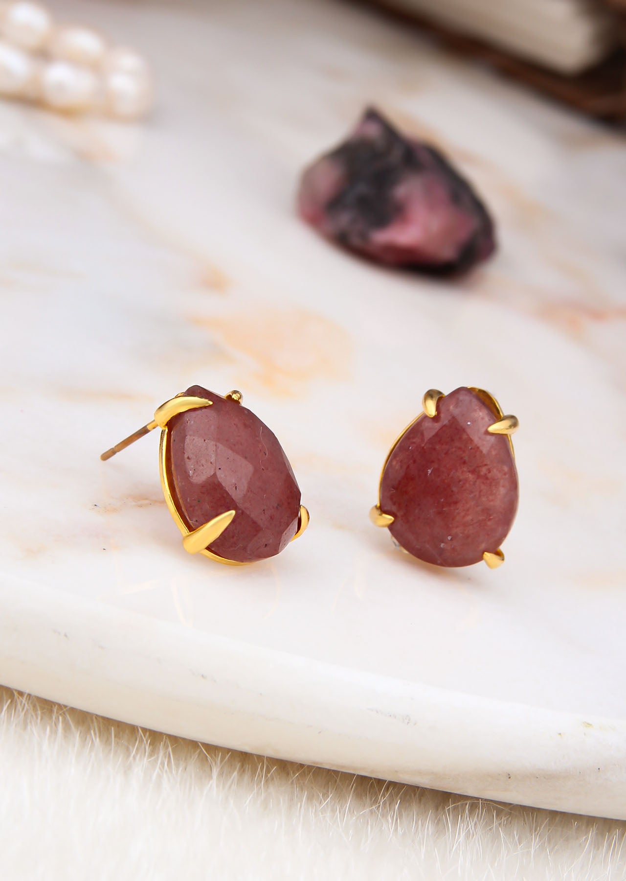 Strawberry Quartz Boucles d'oreilles