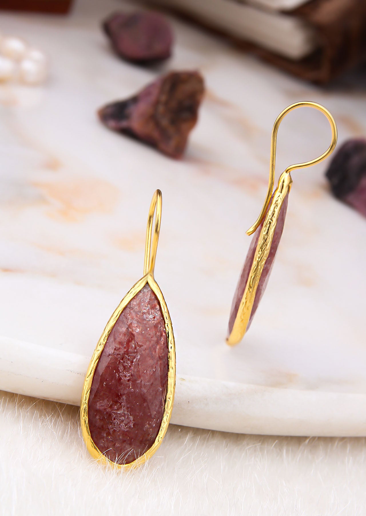 Strawberry Quartz Boucles d'oreilles