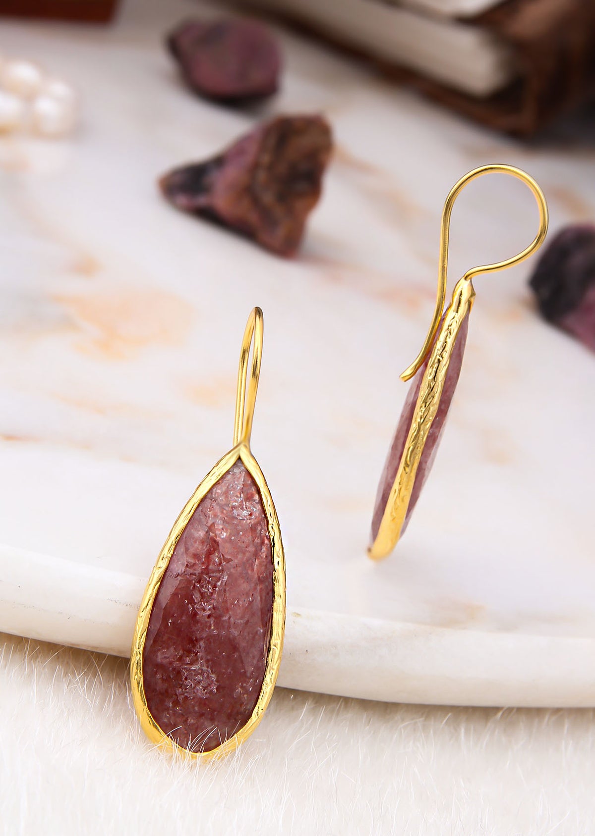 Strawberry Quartz Boucles d'oreilles