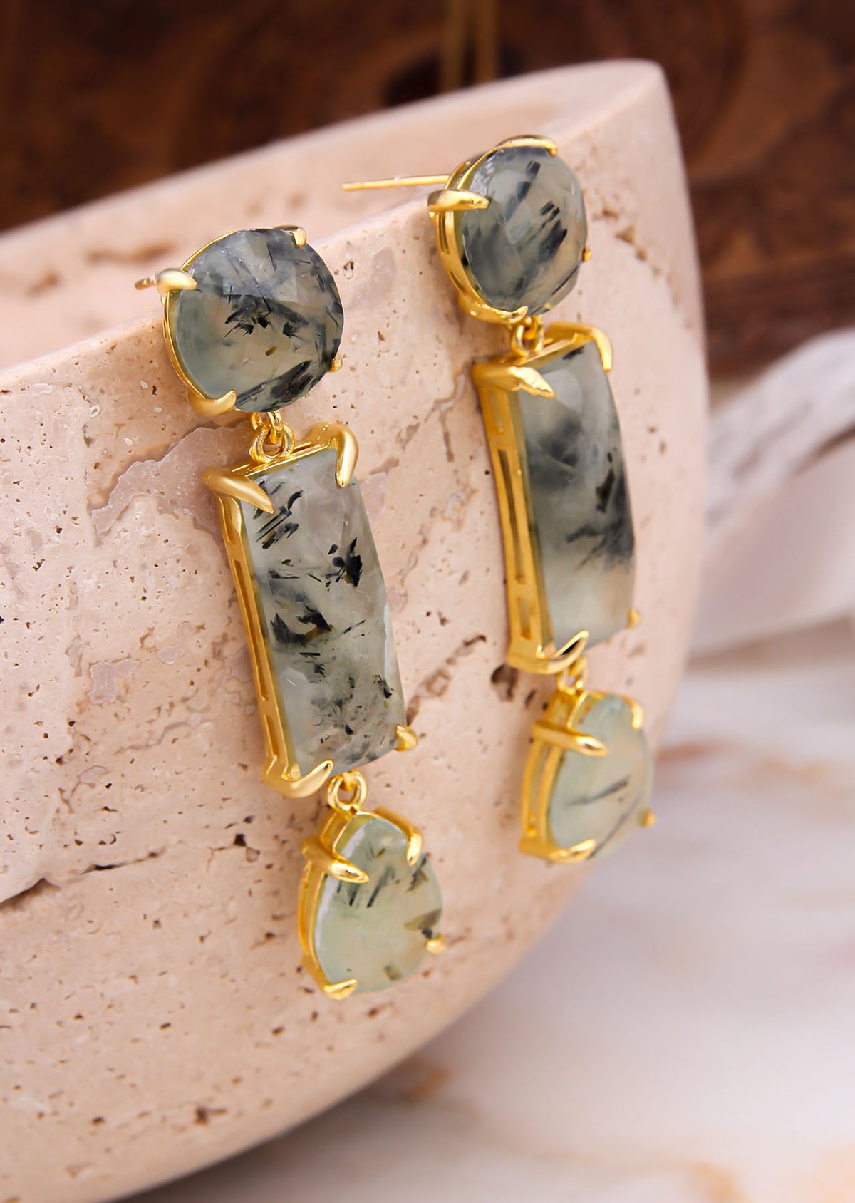 Prehnite Boucles d'oreilles