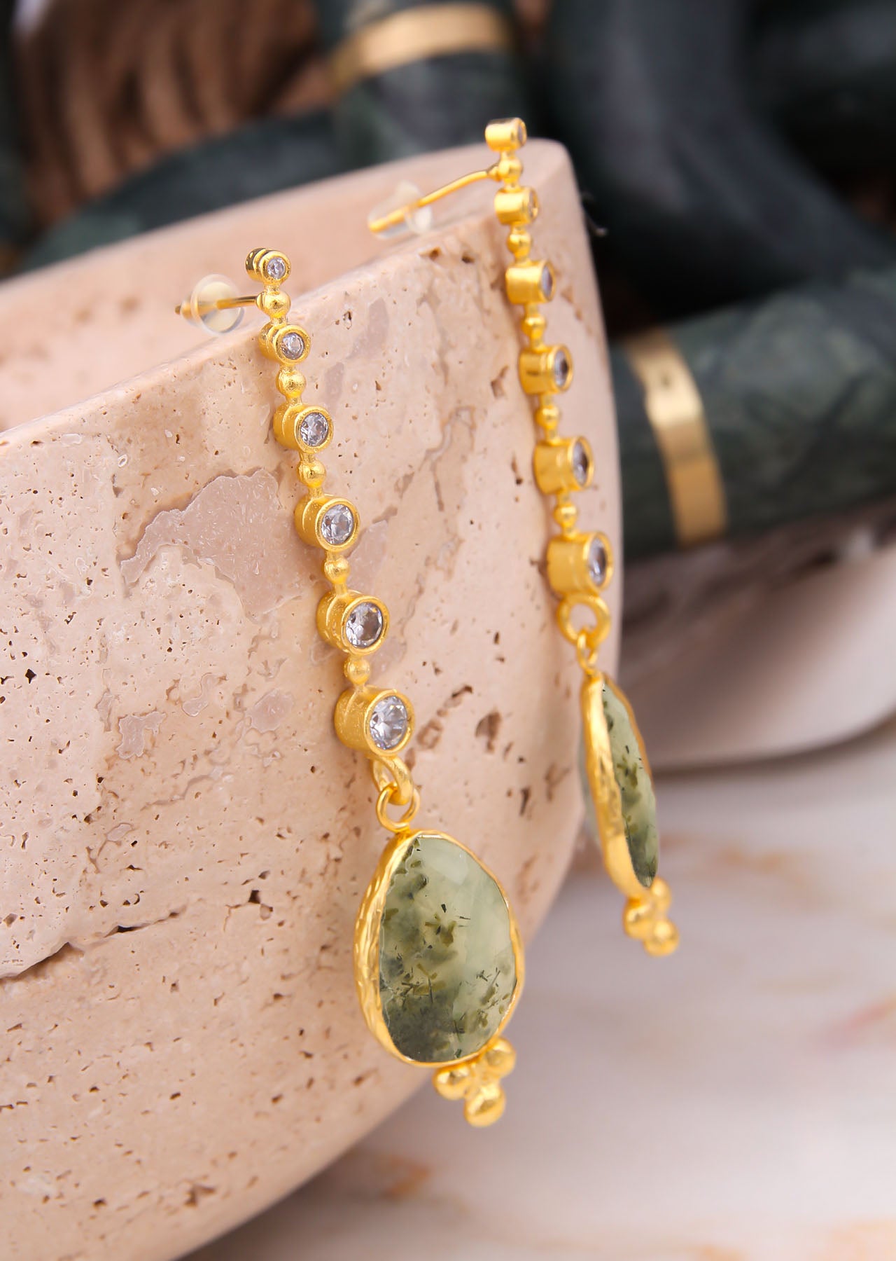 Prehnite Boucles d'oreilles