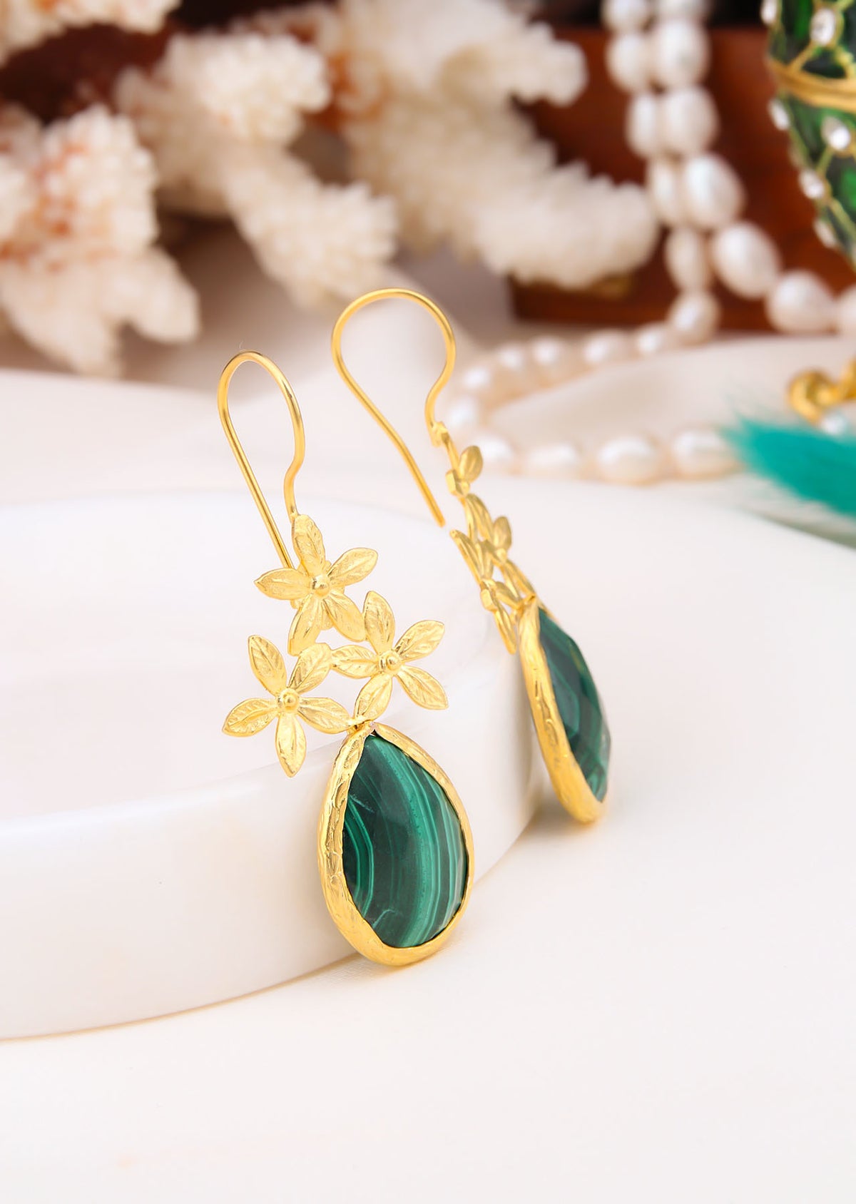 Malachite Boucles d'oreilles
