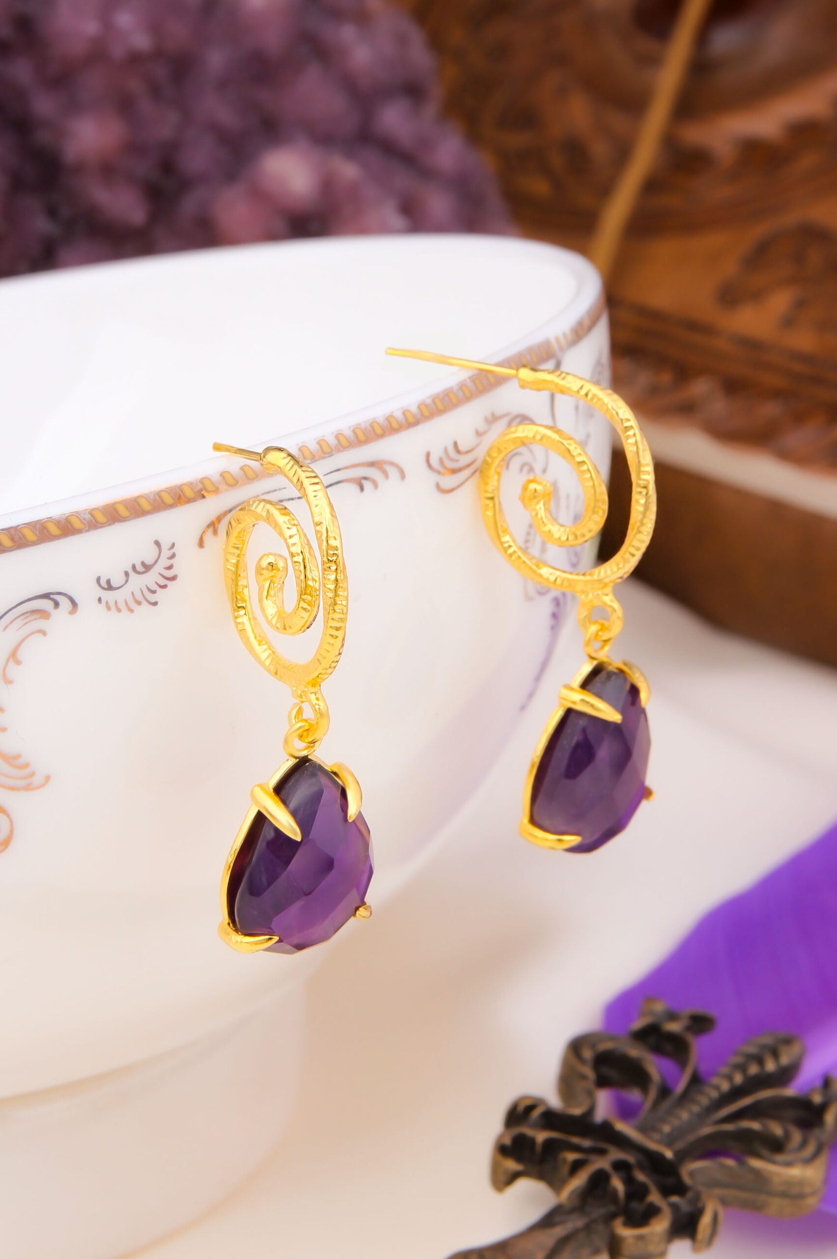 Amethyst Boucles d'oreilles