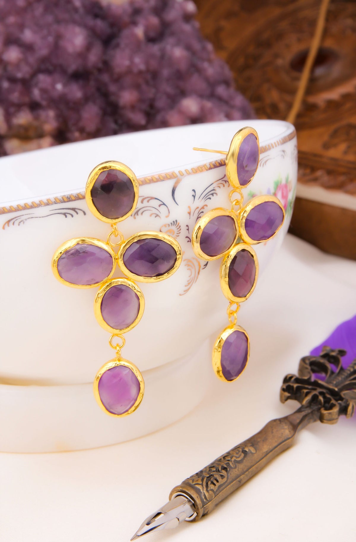 Amethyst Boucles d'oreilles