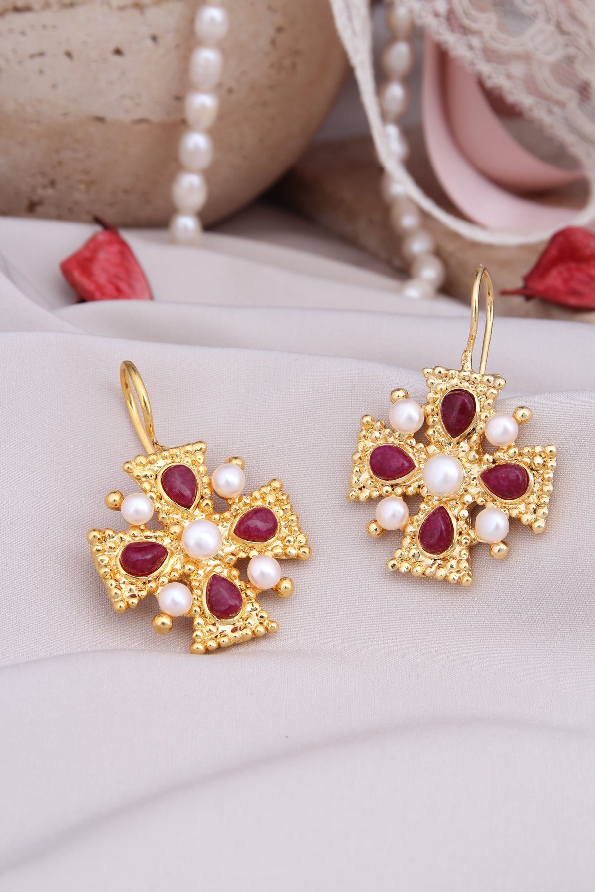 Agate & Pearl Boucle d'oreilles