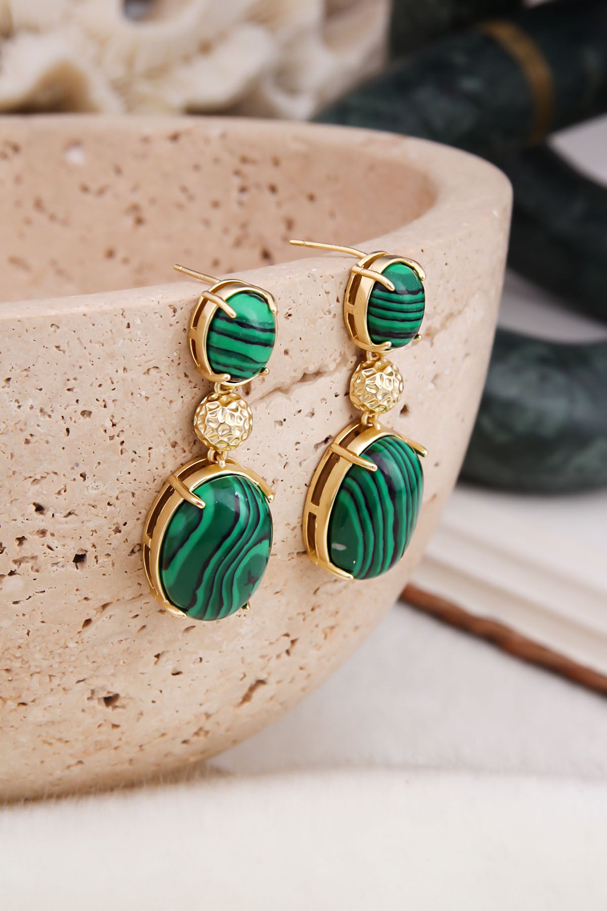 Malahite Boucles D'Oreilles