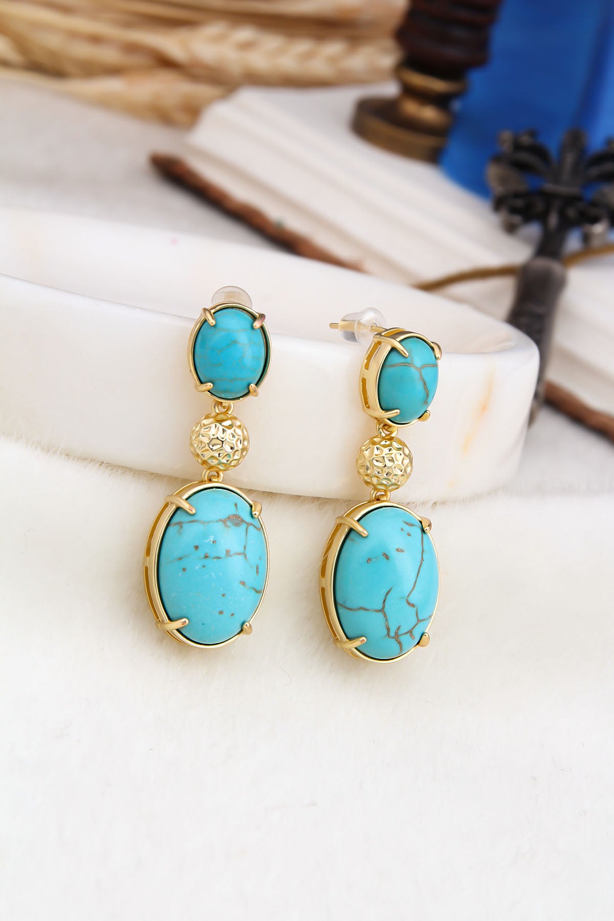 Turquoise Boucles D'Oreilles